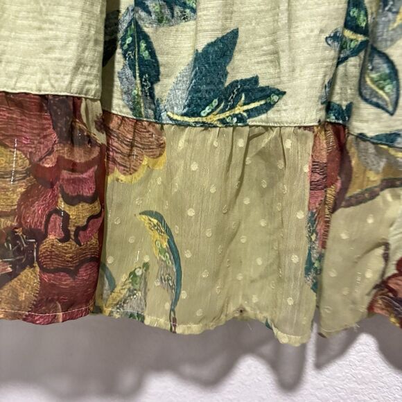 Soft Surroundings Elena Top Tropical Floral Button Down Top Size Large Bohemian - Picture 5 of 9